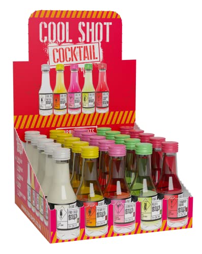 Cool Shot Cocktails 25X20ml | Mixed Vodka Shots | Strawberry Daiquiri Mojito Passion Fruit Cosmopolitan Pina Colada | Perfect for Gifts Parties and Celebrations