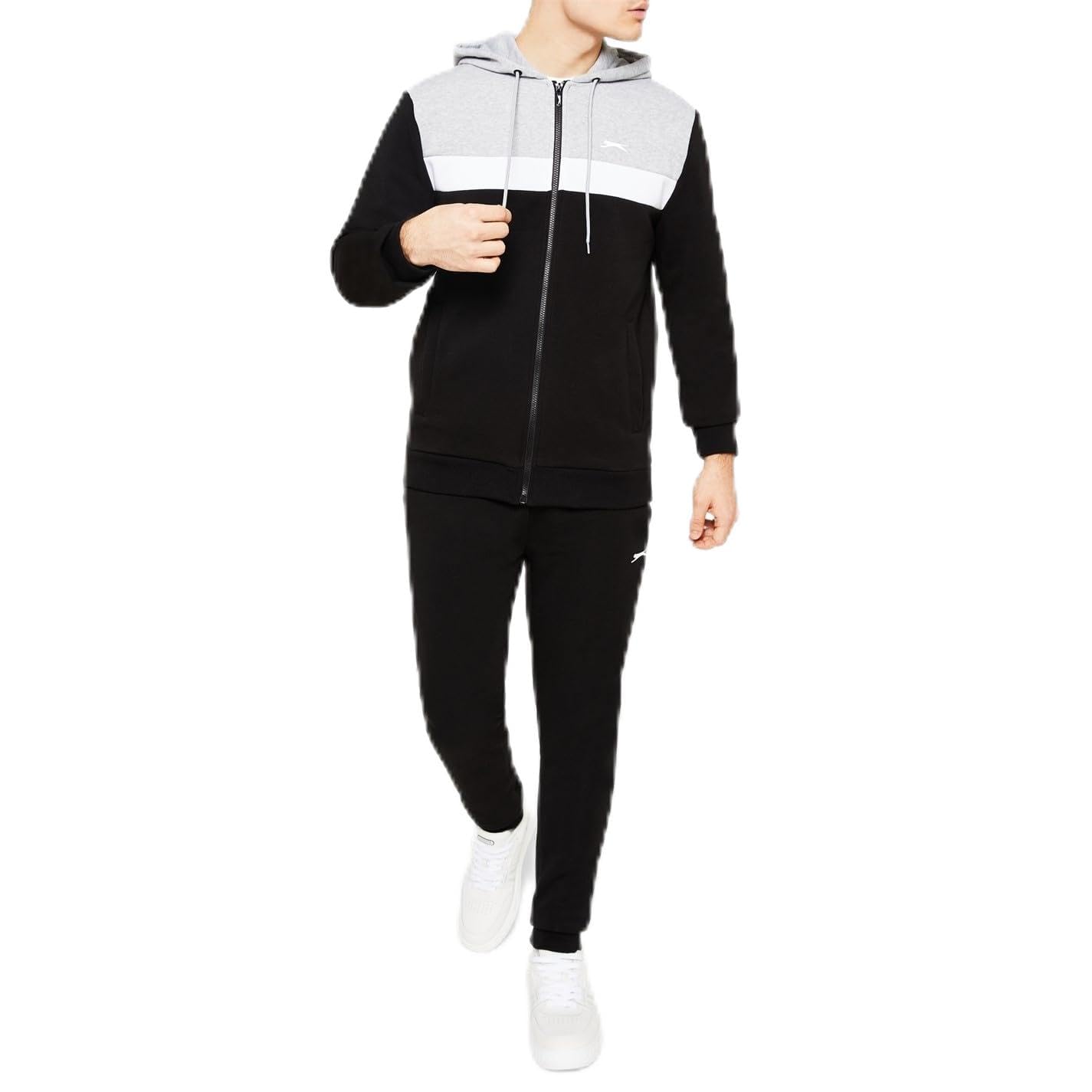 Slazenger Men Full Zip Tracksuit Mens Black/Grey XL