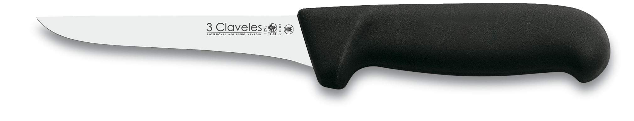 3 Claveles 28009 Set de 3 Cuchillos de Jamón, Chaira, Estuche, Acero Inoxidable, Multicolor, Estuche Cocinero Jamón