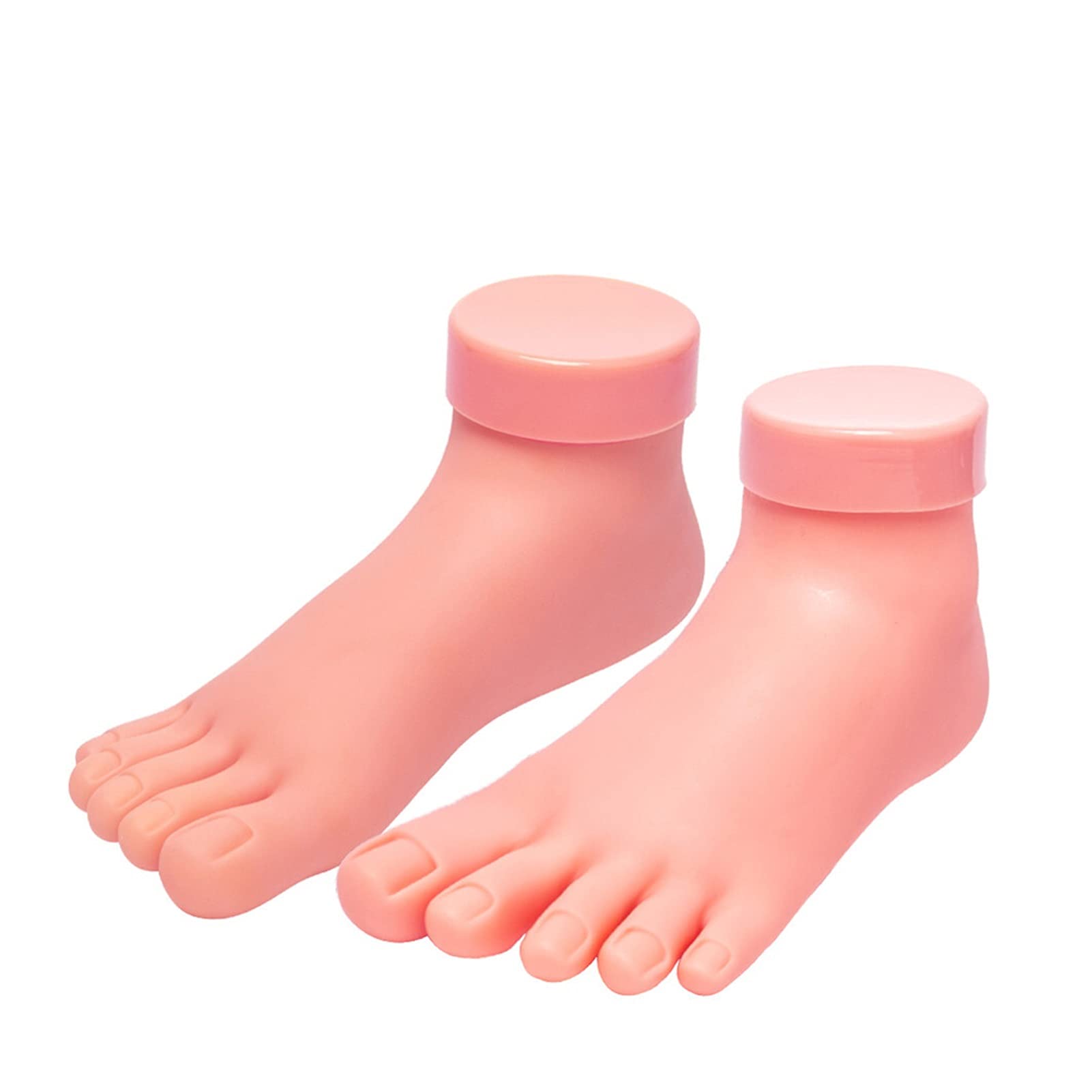 CUDTAPI Nail Practice Foot Model Flexible Movable Silicone Prosthetic Soft Fake Hands for Nail Art Training Display Model Manicure Tool(1 Pair)