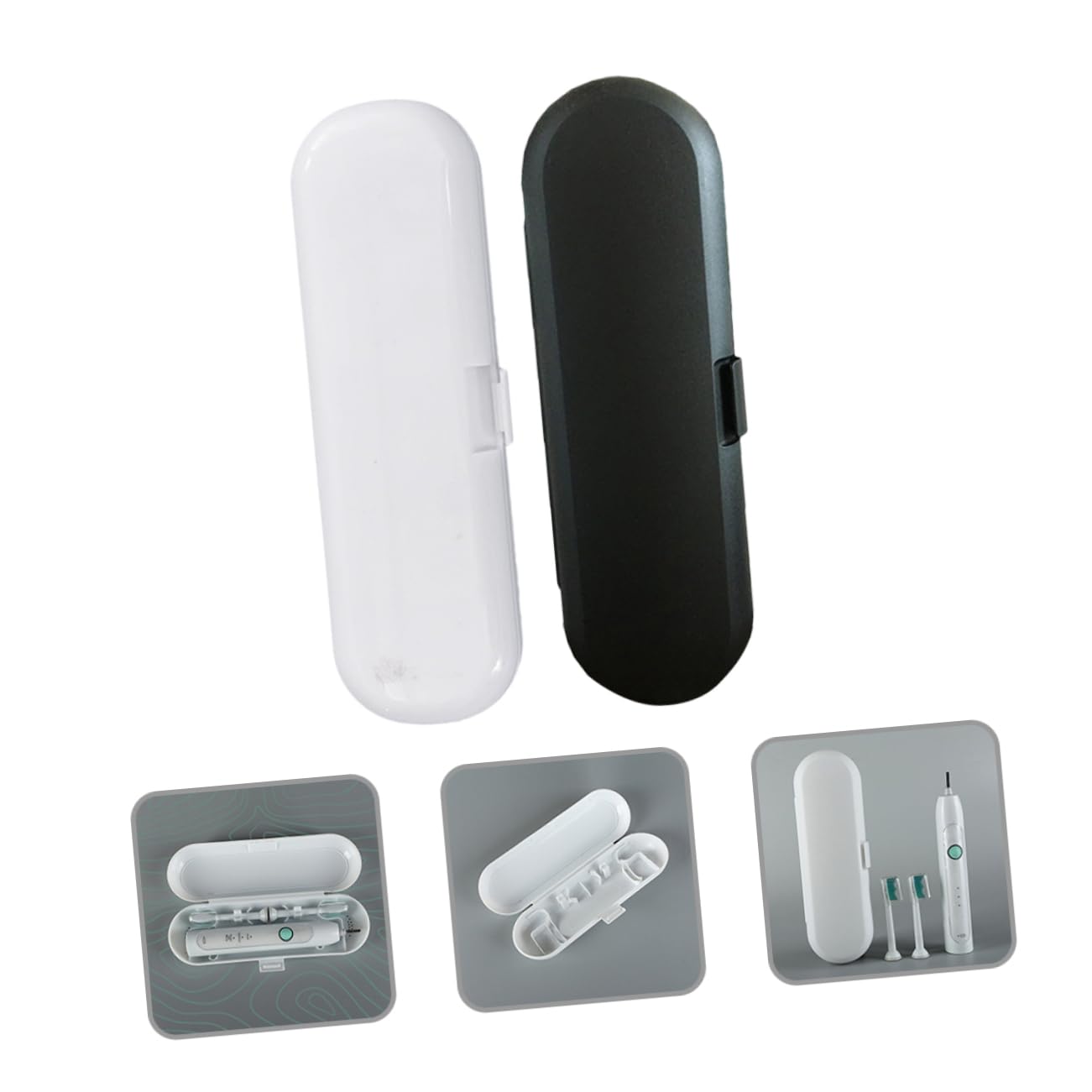 Beaupretty 2sets Caja De Cepillo De Eléctrico Soporte para Cepillos De De Viaje Estuche De Viaje para Cepillos De Estuche para Cepillo De Páginas 4pcs*2