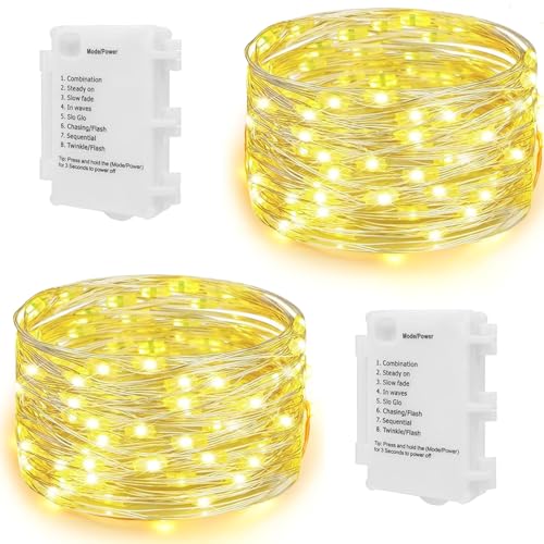 Koopower 2 Stück 100er LED Batterie Lichterketten mit Timer, IP65...