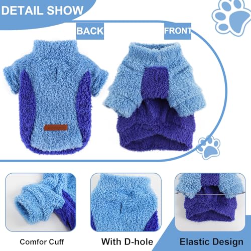 Winter Dog Clothes for Small Dogs, Fall Winter Puppy Sweater, Chihuahua Yorkie Sweater, Fleece Cute Tiny Dog Clothes,Pet Cat Clothes Outfit XXS Dog Sweater (Small) - Image 6