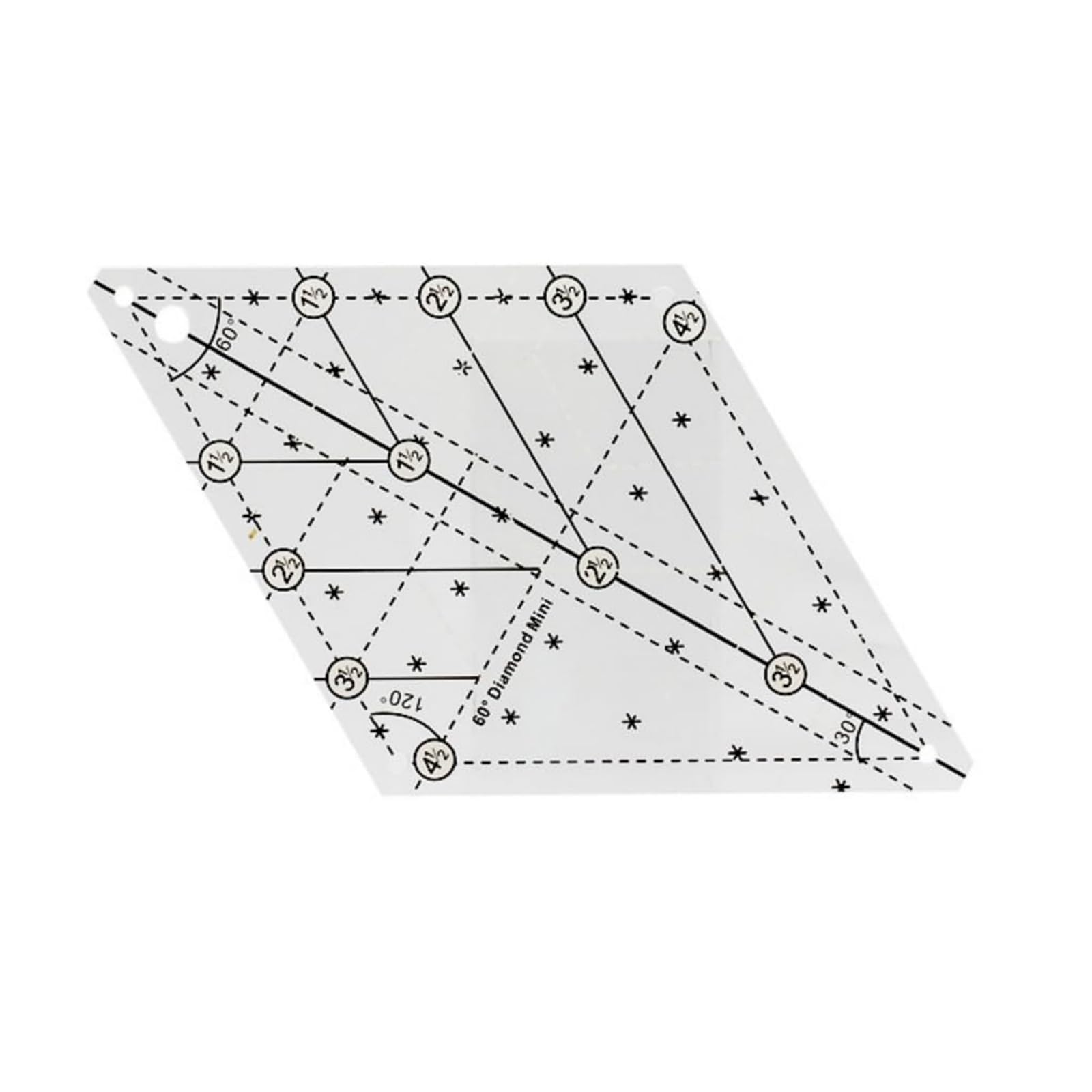 Multifunctional Sewing Ruler Fabric Cutting Acrylic Quilters 60 Degree Quilting Template Quilting Sewing