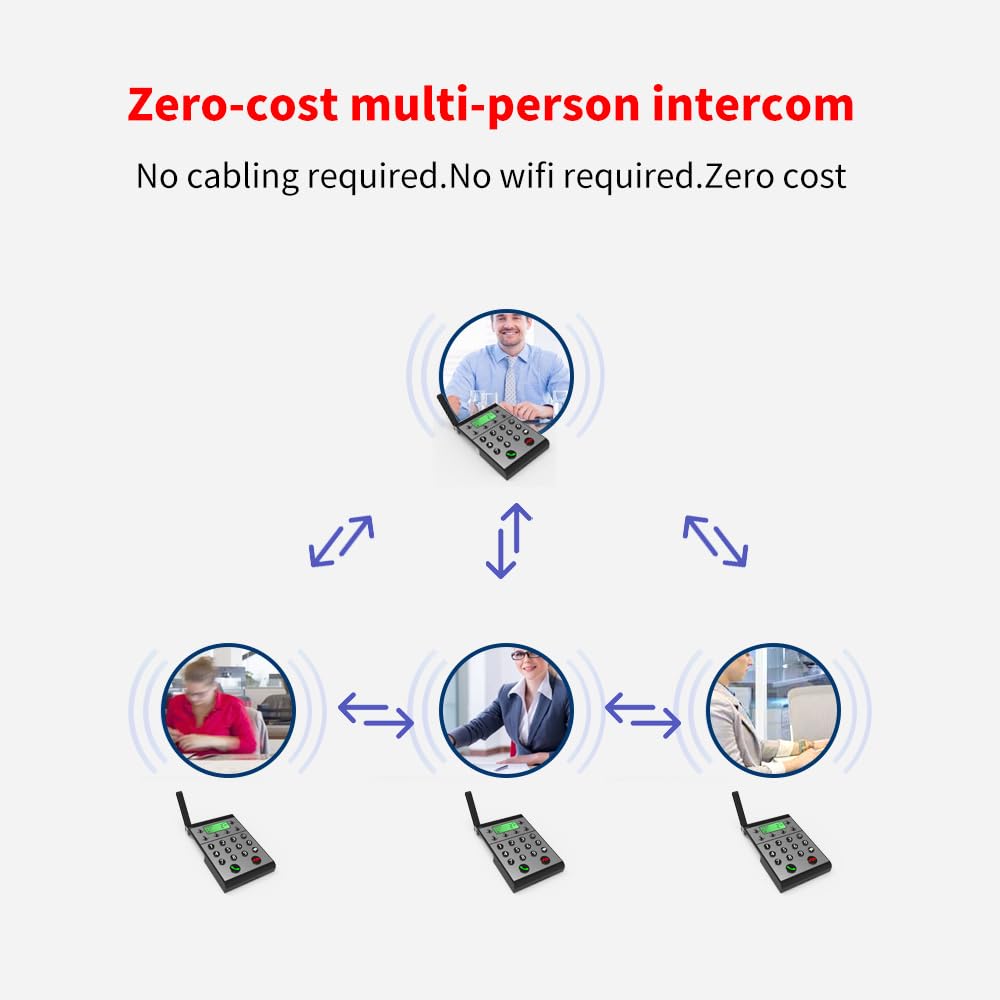 Teléfono Intercomunicador Inalámbrico, Uso Doméstico, 38 Tonos De Llamada Y 7 Volúmenes Ajustables, Distancia De 1000 M, Sistema De Intercomunicación De 0,5 W, Fuerte Antiinterferencias
