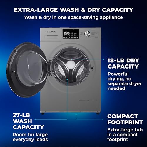 Image of Contoure 2.7 Cu. Ft. Washer Dryer Combo with Steam, Ventless All-in-One RV Washing Machine, Compact Apartment Size, Titanium Finish, 120V (RV-WD900S)