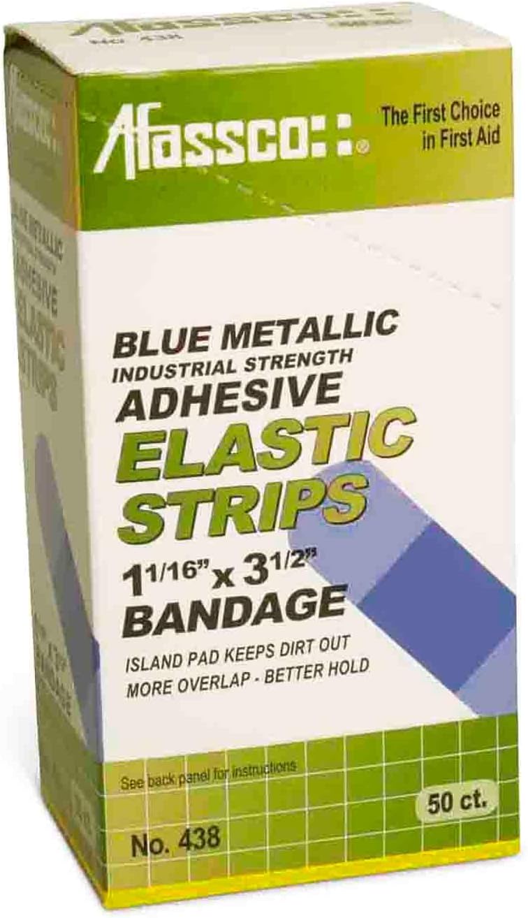Fine Woven Blu Metallic Adhesive Bandage Strips