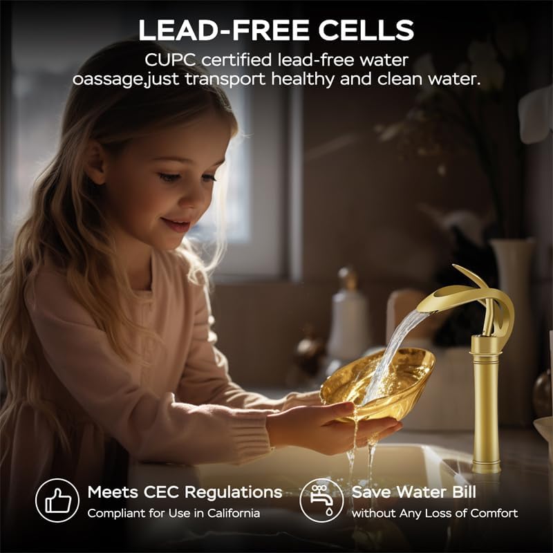 Miniatura 5 de Elegante grifo de lavabo de baño con boquilla UPO, grifo de lavabo de un solo orificio de latón sólido, grifo de lavabo de 1 orificio (tamaño alto,