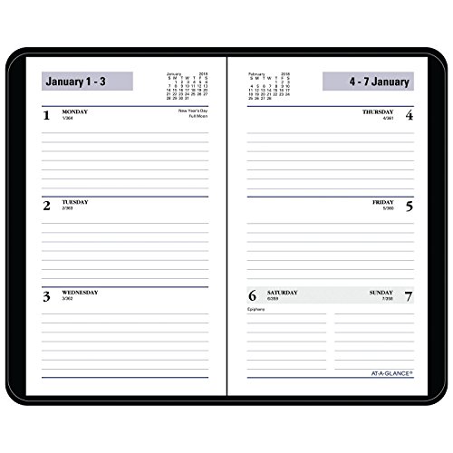 At-A-Glance Dayminderweekly Pocket Planner, January 2018 - December 2018, 3-5/8 "X 6-1/16", Color Will Vary (Sk4810) #TOP4