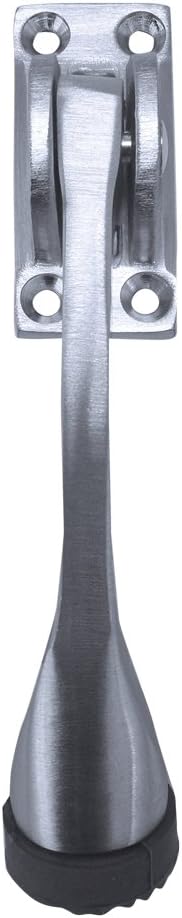 Tell Manufacturing DT100007 Kickdown Door Holder, Satin Chrome Plated Cast, 4-1/8"