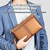 Karoukee Genuine Leather Wristlet Clutch Bag for Men 10 Inches Handbag Purse Classic Large Wallet Man Wrist Organizer Bag #5