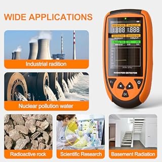 AKSTEST HFS-7311 Radiation Detector, High-Sensitivity Radiation Detector for X, Gamma, Alpha, Beta Rays, Real-Time Monitoring, LCD Display, Alarm Alerts, for Labs, Industrial & Personal Safety