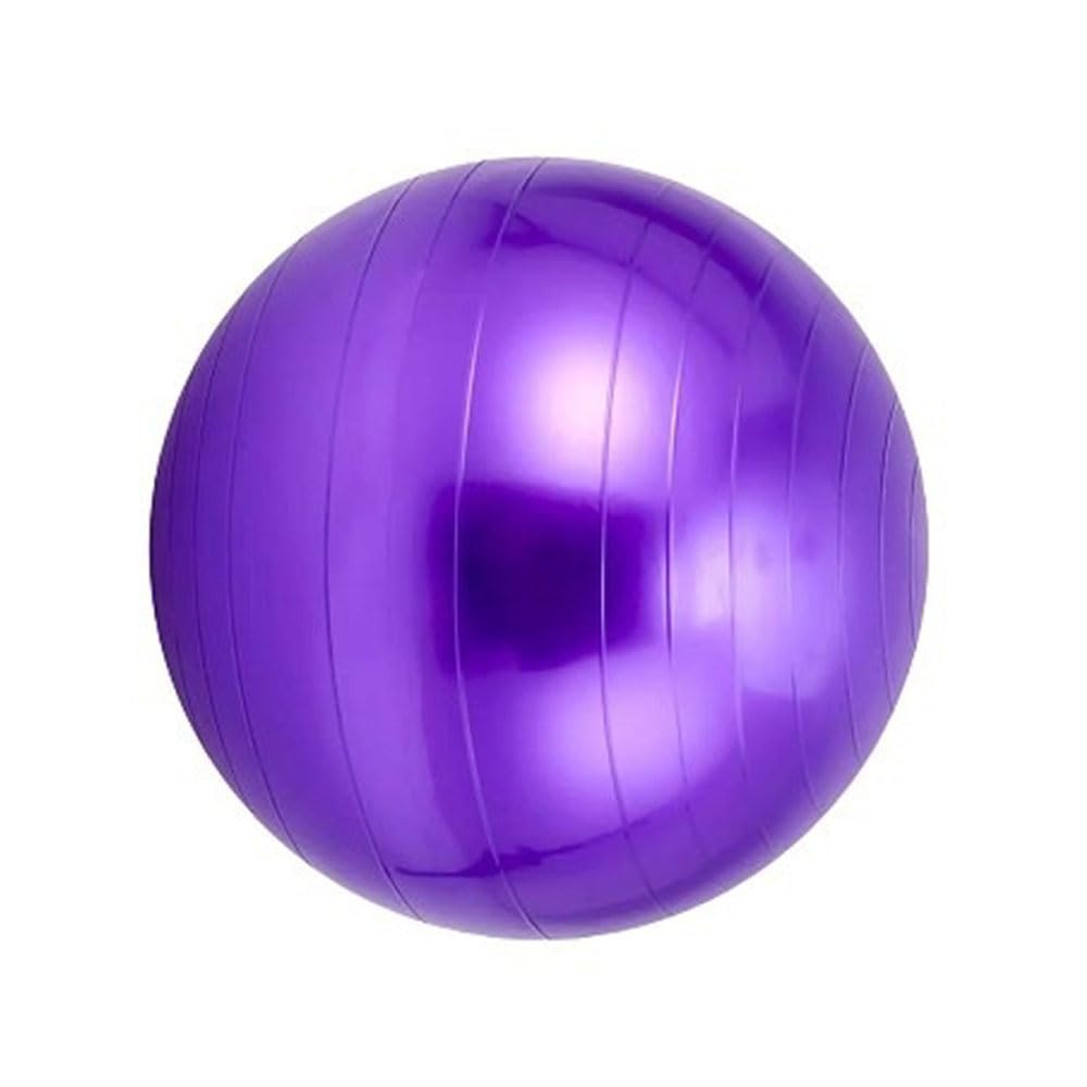 SENRISE Gym Ball, Anti-Slip Large Exercise Balance Balls with Pump for Yoga, Pilates, Fitness, Pregnancy & Labour - Purple, 65CM Diameter