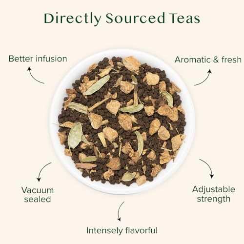Image of VAHDAM, Ginger Masala Chai Tea (50+ Cups,3.53oz) Authentic Indian Ginger Tea | Spiced Chai Tea Loose Leaf | Brew Hot, Iced Or Chai Latte | Vacuum Sealed Pack (Pack of 2)