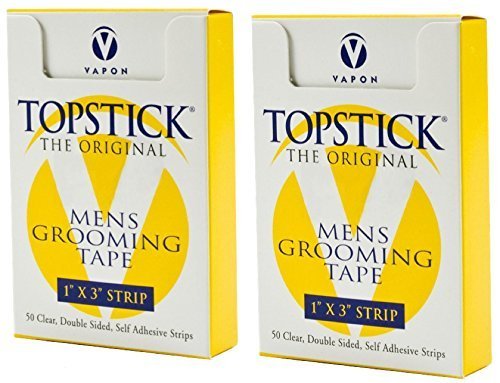 Vapon Topstick 1" X 3" - 100 Stripes Hypo-Allergenic All Purpose Clear Double Tapes by Vapon