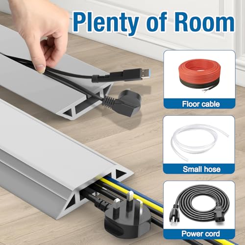 Image of Eapele Floor Cord Cover 4ft Cord Covers for Wires on Floor, Heavy Duty Extension Cord Cover, Rubber Floor Cable Cover, Prevent Trip Hazard for Sidewalk Home Office Outdoor or Indoor Settings