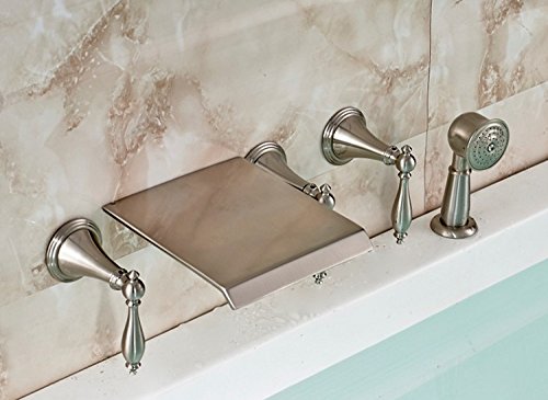 Robinet baignoire mural haut de gamme Gowe en nickel brossé triple commande