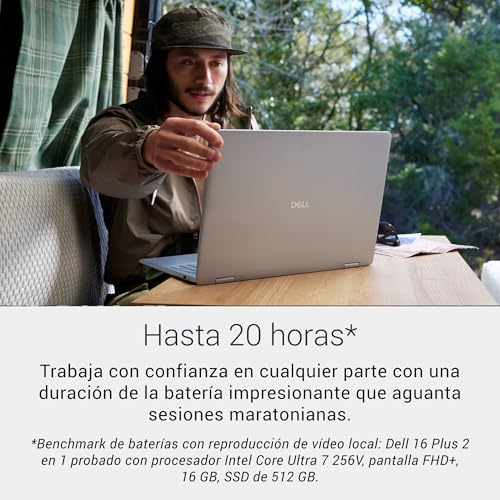 DELL 16 Plus 2 en 1 Portátil Convertible DB06250 16" 2K Táctil, Intel Core Ultra 7 Series 2, Intel ARC, 16 GB RAM, 512 GB SSD, Win 11 Home,Teclado retroiluminado QWERTY Español – Ice Blue - imagen 12