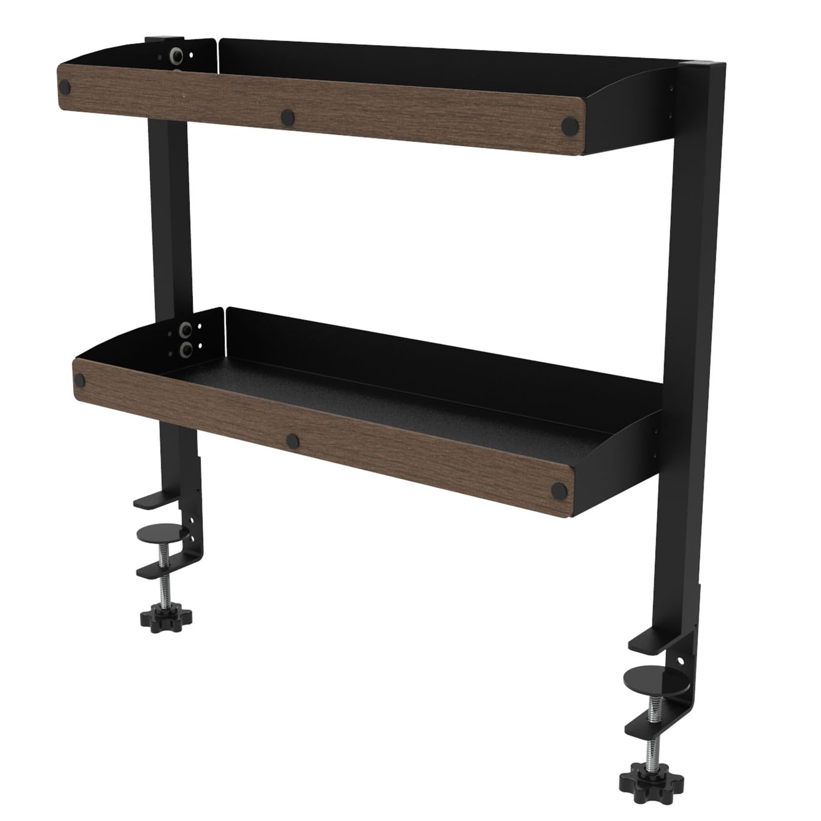 Clamp On Desk Shelf Organiser 2 Tier Adjustable Under Desk Storage Rack
