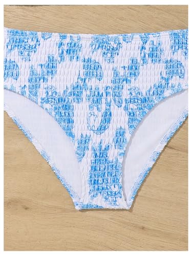 Girl's Tie Dye Smocked 2 Piece Swimwear Sets Backless Halter Bikini Cute Brief Bathing Suit4