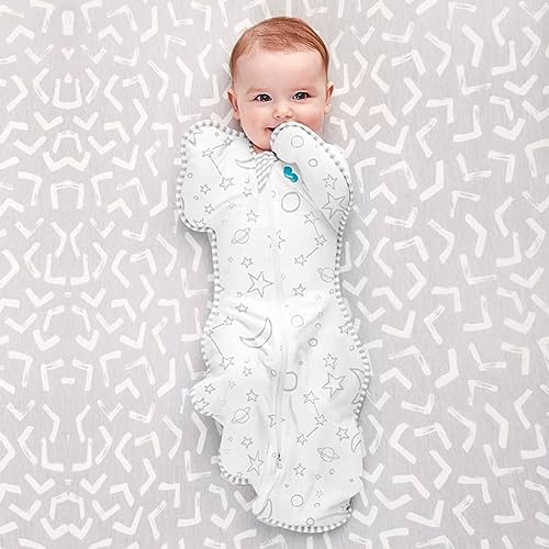 Image of Love to Dream Swaddle UP Silky-Lux 1.0 TOG, Cream, Medium, 13-19 lbs, Super Soft and Luxurious 100% Viscose, Allow Baby to Sleep in Their Preferred Arms Up Position, Snug Fit Calms Moro Reflex