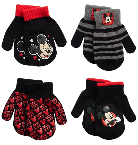 Disney Boys 4 Pack Mitten or Glove Mickey Mouse, Cars Lighting McQueen (Toddler/Little Boys), Size Age 2-4, MICKEY MITTEN