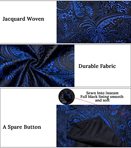 Image of DiBanGu Mens Paisley Vest Silk Sleeveless Suit Vest and Neck Tie Pocket Square Cufflinks Set for Wedding Formal