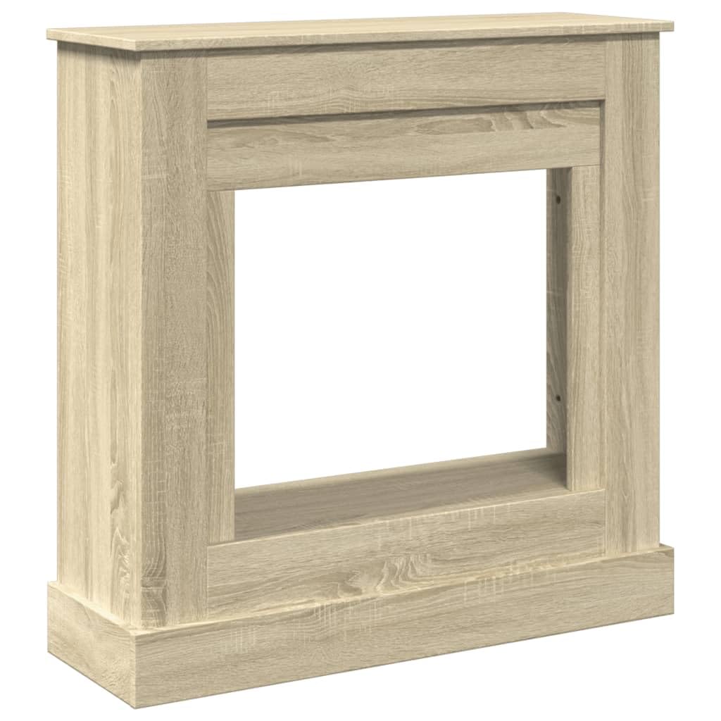 Obramowanie kominka z dębu Sonoma 90 x 30 x 90 cm, konsola kominkowa do kominka elektrycznego, dekoracyjna rama kominkowa z materiału drewnopochodnego