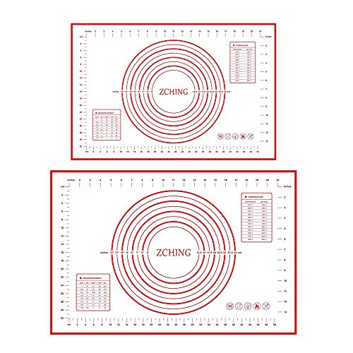 ZCHING Silicone Pastry Mat with Measurement Not-Slip Rolling Dough Mats for Baking (Large(24"×16“)