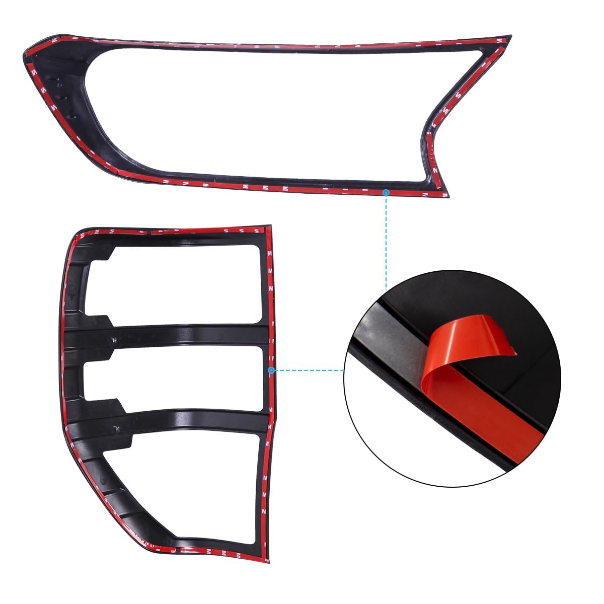Protector de luz para accesorios Ford Ranger, Wildtrak Raptor Thunder 2015-2022 XL XLT Limited Stormtrak Wolftrak T7 T8 protector de luz trasera delantera y trasera, 4 unidades