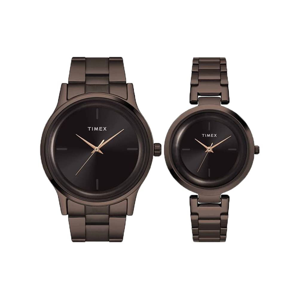 TIMEX Joy of Love Pair Stainless Steel Brown Dial 42 x 35 mm Analog Watch for Men - TW00PR295 (B0BWRC2PKV) Amazon Price History, Amazon Price Tracker