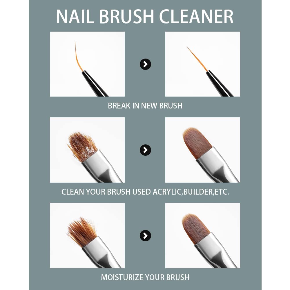 Acrylic Nail Brush Cleaner,Brush Cleaner 58ml/2fl.oz,Detergente per Pennelli Unghie,Con Tazza Cotton Pads,Rimuove Efficacemente tutti i Residui di Pennello Unghie Nail Art