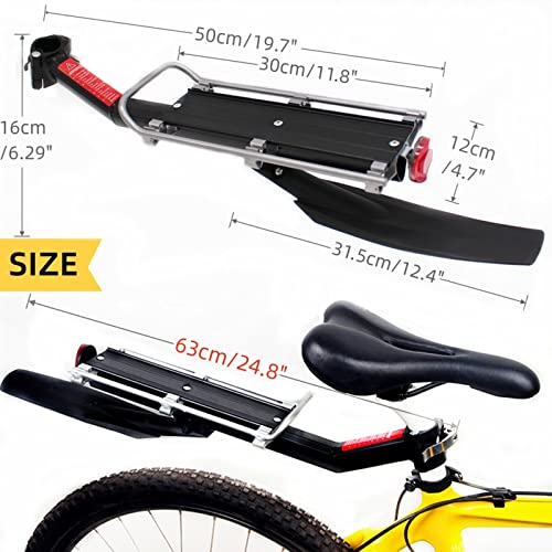 Babeiyxm Bike Rear Rack With Fender, Bike Rear Rack Bike Rack For Back Of Bike, Bicycle Seatpost-Mounted Commuter Carrier Bicycle Rear Seat Post Rack #TOP1