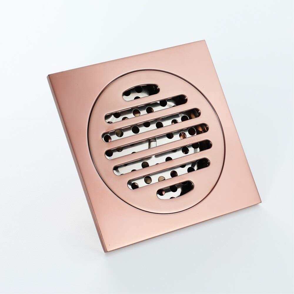 Desagüe de Suelo para Ducha, desagüe de Suelo de latón Dorado Rosa, desagüe de Suelo antiolor para Inodoro y baño