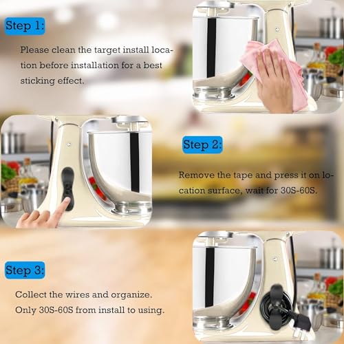 Image of Cord Organizer for Kitchen Appliances, 6 Pack Black Appliance Cord Organizer, Cord Wrapper, Cord Keeper, Cord Holder for Appliances Stick on Kitchenaid Mixer, Coffee Maker, Pressure Cooker
