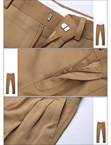 Match Men's Classic Straight-fit Wrinkle-Resistant Pleated Dress Pants M44