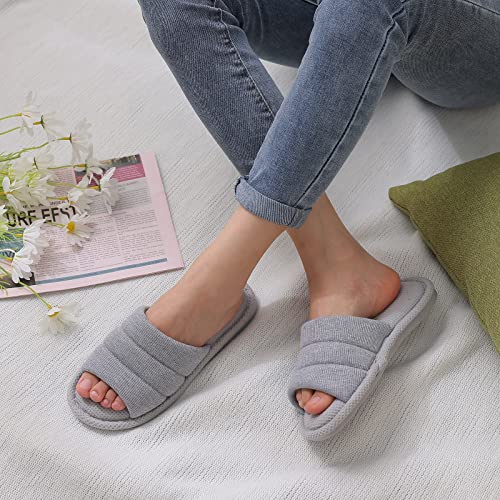 Image of shevalues Summer House Slippers for Women Men Breathable Waffle Indoor Slippers Slip-on Open Toe Home Shoes
