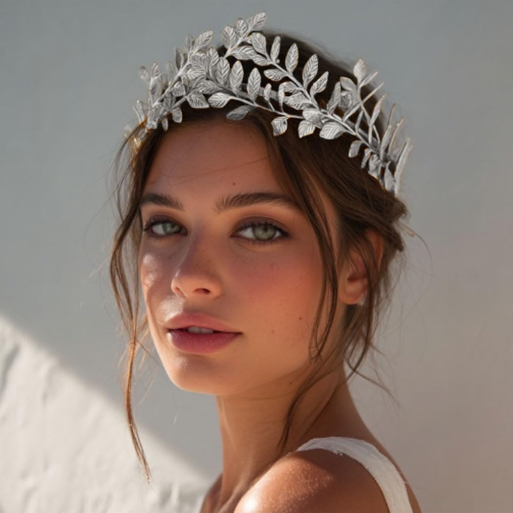 JAKAWIN Greek Goddess Accessories Gold Leaf Crown Celestial Headband Women