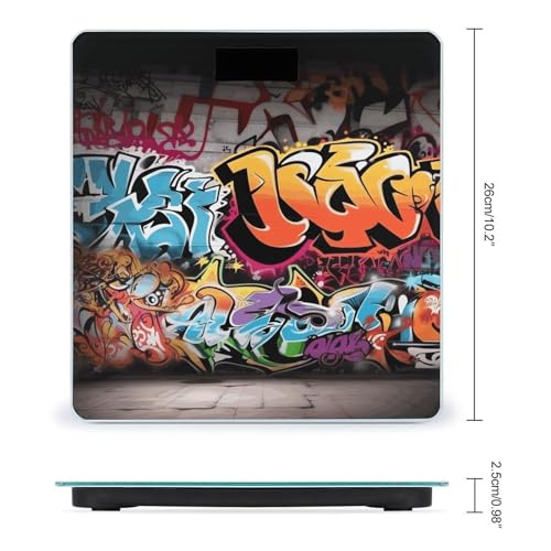 Báscula digital de baño Graffiti Hip Hop vidrio templado 400 lb miniatura 2