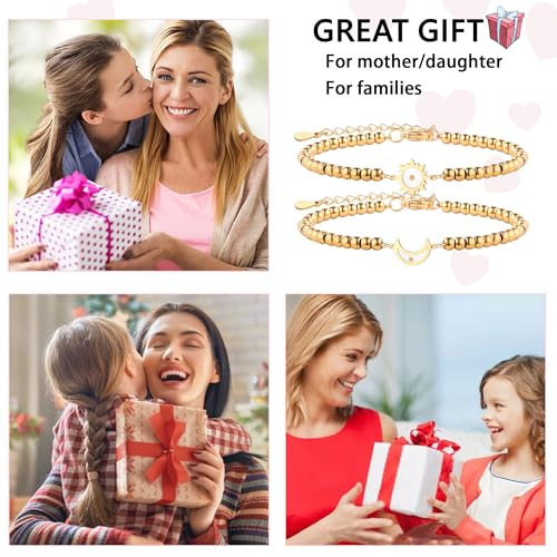 Image of Matching Mother Daughter Bracelets for 2 Daughter and Mother Jewelry for Daughter Gifts From Mom, Inspirational Jewelry for Daughter Mother Gift