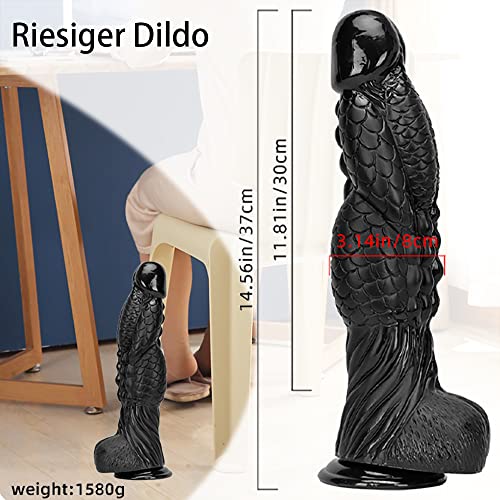 NAIXBTY 37cm üBergroße G-Punkt-Dildo für Frauen Realistische Dildos,klassische dildos,Monster Dildo mit starkem Saugnapf,Erwachsenenspielzeug für Frauen Vergnügen Dildo und Analspiel, Dildo für Männer – Bild 3