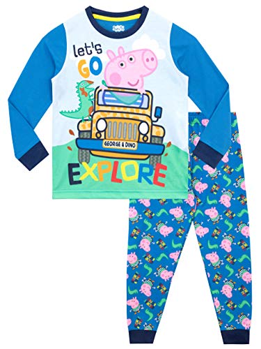 Peppa Pig Pijamas de Manga Larga para niños George Pig Azul 3-4...
