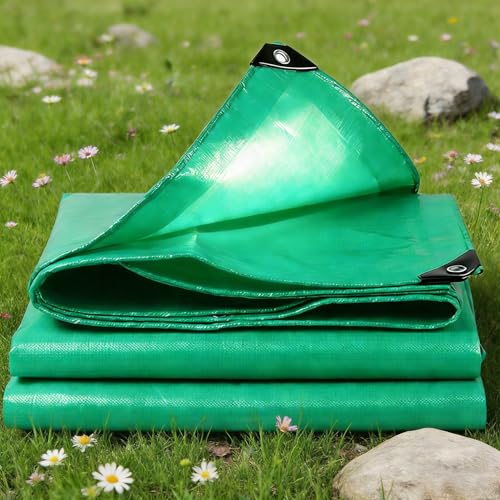 Lona protectora verde para camping y jardín multiuso impermeable de 130x310 cm 2