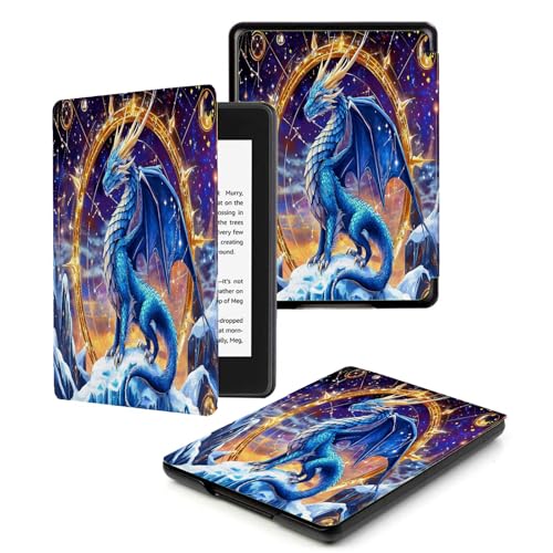 Funda para Kindle 2014 De 7.ª Generación. Funda para Kindle Touch 2014 (Kindle De 7.ª Generación). Funda Protectora Delgada Y Elegante para El Modelo Wp63Gw. Dragón De Anime De Fantasía