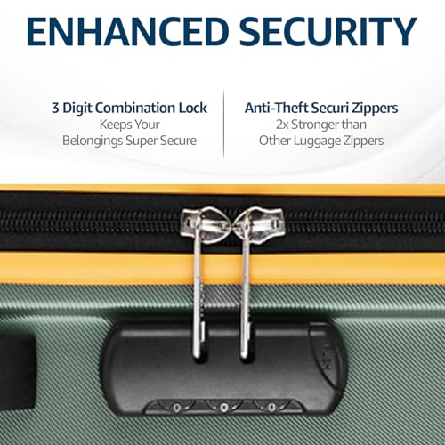 Image of Safari Citymiles 69 Cm Medium Checkin Trolley Bag - 8 Wheels Hard Case Polycarbonate, 360 Degree Wheeling, Antitheft Zipper, Luggage Suitcase for Travel, Thyme Green