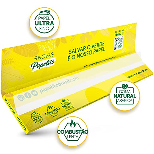 Kit 5 Sedas Papelito King Size Longa Seda Gigante 180 Folhas