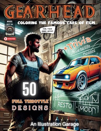 GearHead Games, Coloring The Famous Cars of Film: An Illustration Garage, 50 Full Throttle Designs image 2