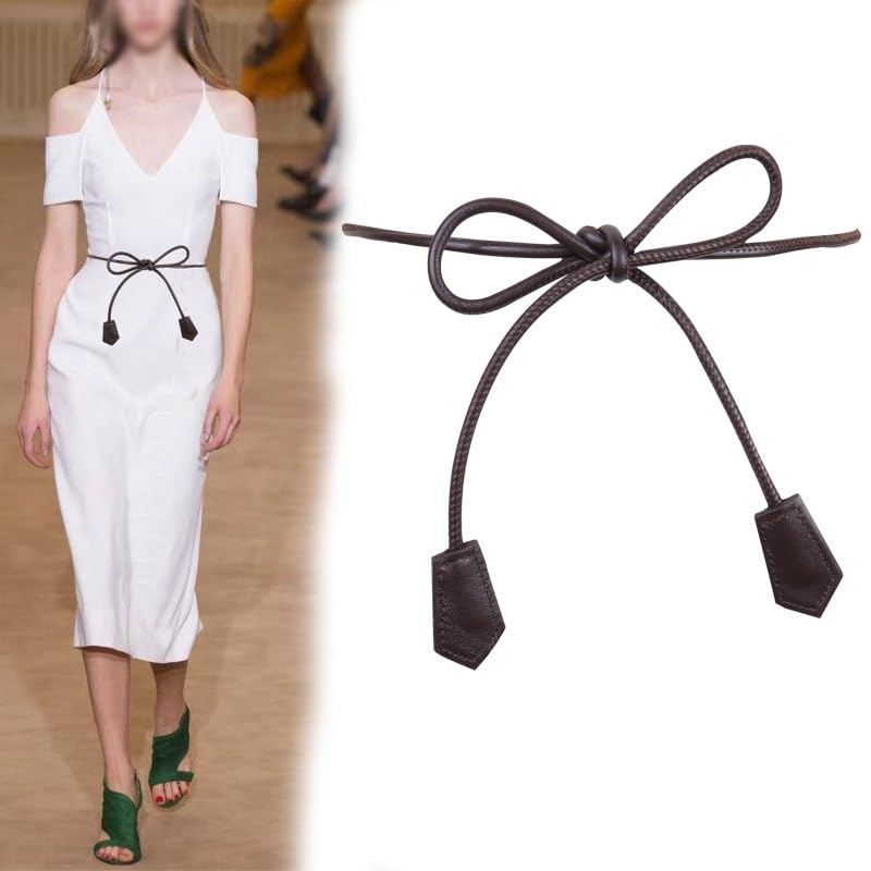 Sweater Belt Women's Knot Decoration Of Skirts Sheepskin Belt With Suit Small Belt For Women(white-Patch five-pointed star4)3