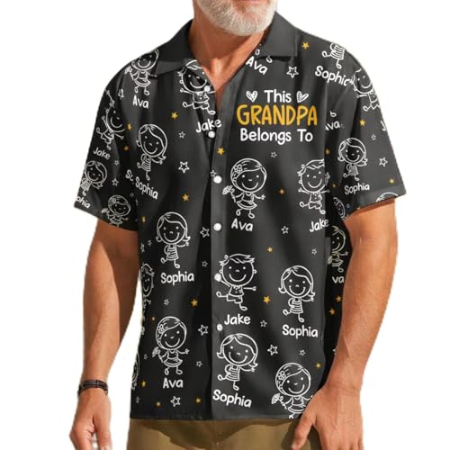 Personalized Grandpa Hawaiian Shirt, This Grandpa Belongs to Shirts, Custom Hawaiian Shirt with...