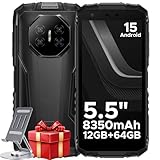 DOOGEE Fire 3 Rugged Smartphone Android 15, 5.5" IPS HD+,8350mAh,12GB+64GB/2TB Telefono Indistruttibile, 13MP+8MP,Octa Core, NFC/Face ID/GPS/OTG/3.5mm/Widevine L1/IP68&IP69/4G Dual SIM Telefono Rugged